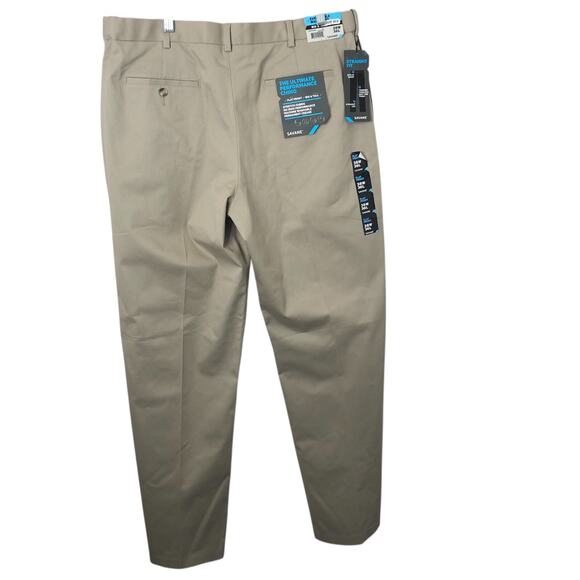 Savane NWT Flat Front Big & Tall Expandable Waist Performance Chino Pants 38X36 - Picture 5 of 8